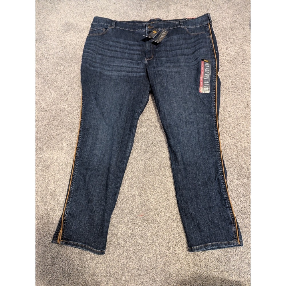 NWT Lee Slim Fit Sculpting Jeans, Plus Size Women 30W Med, Mid Rise Skinny Ankle